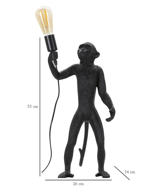 Mauro Ferretti TAFELLAMP AAP ZWART CM Ø 26X34X55