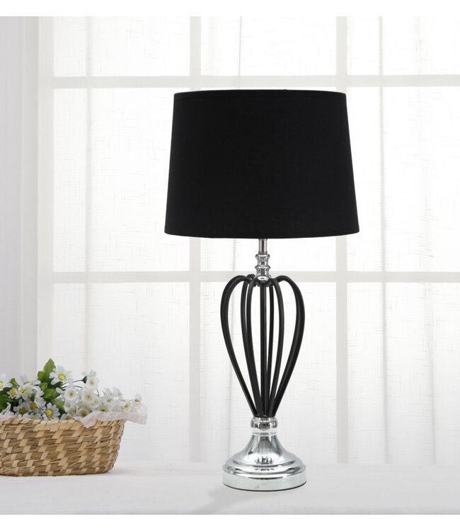 Mauro Ferretti TAFELLAMP DONKERZILVER CM Ø 28X56