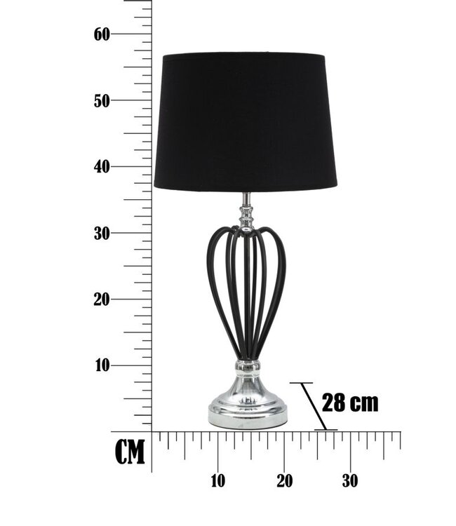 Mauro Ferretti TAFELLAMP DONKERZILVER CM Ø 28X56