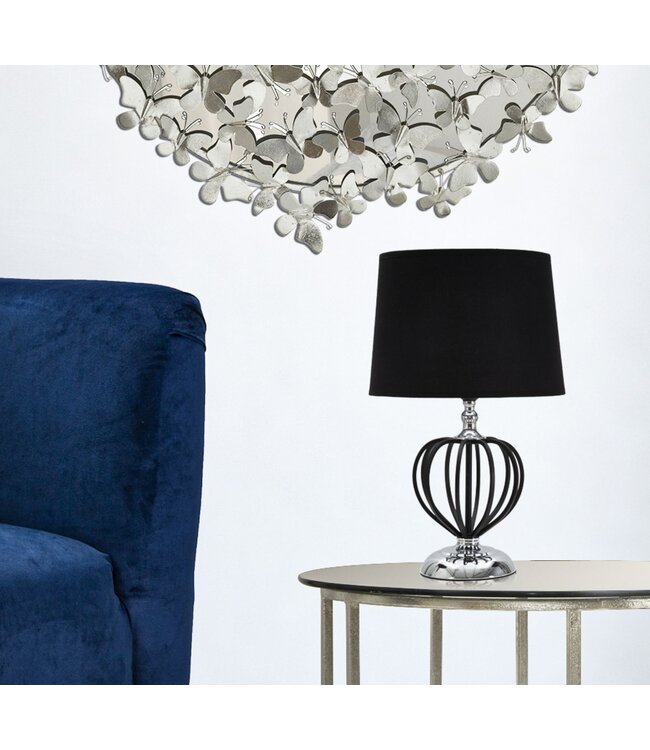 Mauro Ferretti TAFELLAMP DONKERZILVER CM Ø28X44,5