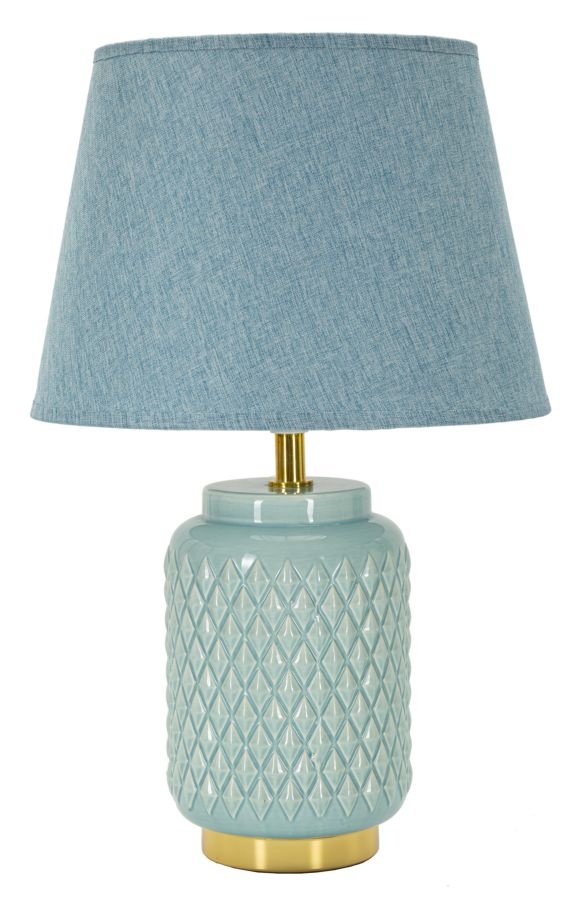 TAFELLAMP VIERKANT TURQUOISE CM Ø 28X44 afbeelding