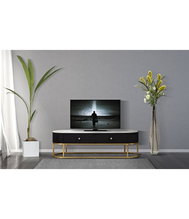 Mauro Ferretti TV HOUDER MONTPELLIER ZWART CM 150X42X45