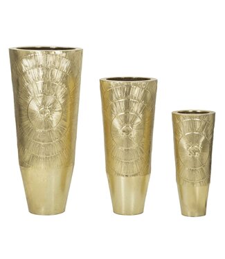 Mauro Ferretti VAASHOUDER GOLDELY SET 3 STUKS CM Ø 50,8X114,9-40X92,7-29,8X70,5