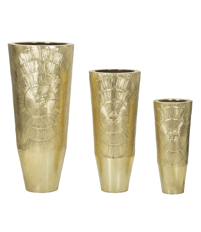 Mauro Ferretti VAASHOUDER GOLDELY SET 3 STUKS CM Ø 50,8X114,9-40X92,7-29,8X70,5