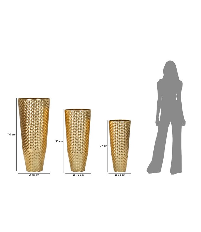 Mauro Ferretti VAASHOUDER GLOTTY SET3 STUKS CM Ø 48X110-40X93-33X77