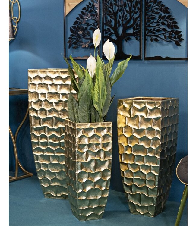 Mauro Ferretti VAASHOUDER GLODY SET 3 STUKS CM 38X38X94-30,5X30,5X76-<br />
23x23x63