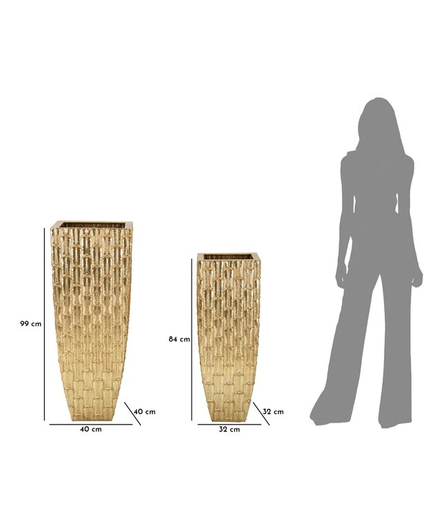 Mauro Ferretti VAASHOUDER GLISS SET 2 STUKS CM 40X40X99-32X32X84