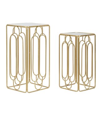 Mauro Ferretti PLANTENHOUDER ARTY SET 2 STUKS CM <br />
34X34X70-29X29X60