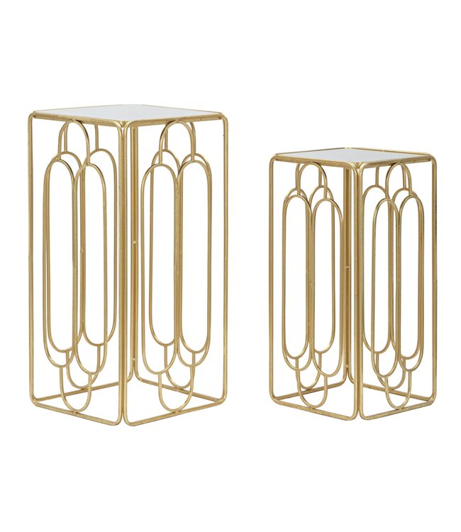 Mauro Ferretti PLANTENHOUDER ARTY SET 2 STUKS CM <br />
34X34X70-29X29X60