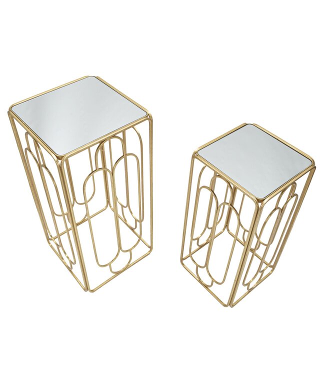 Mauro Ferretti PLANTENHOUDER ARTY SET 2 STUKS CM <br />
34X34X70-29X29X60