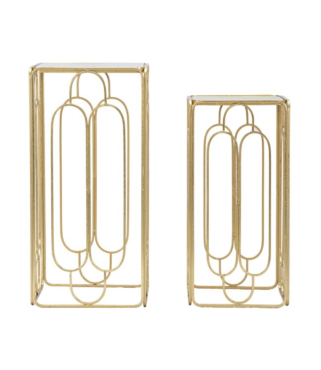 Mauro Ferretti PLANTENHOUDER ARTY SET 2 STUKS CM <br />
34X34X70-29X29X60