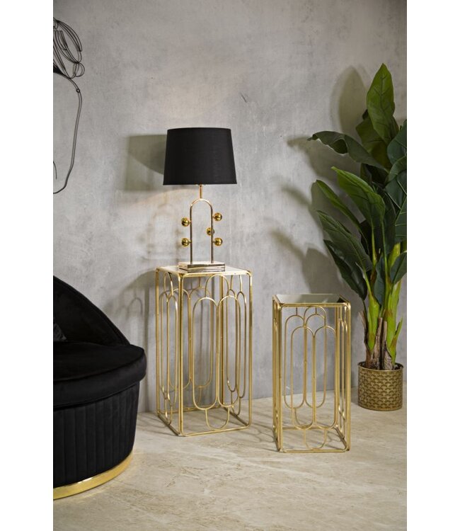 Mauro Ferretti PLANTENHOUDER ARTY SET 2 STUKS CM <br />
34X34X70-29X29X60