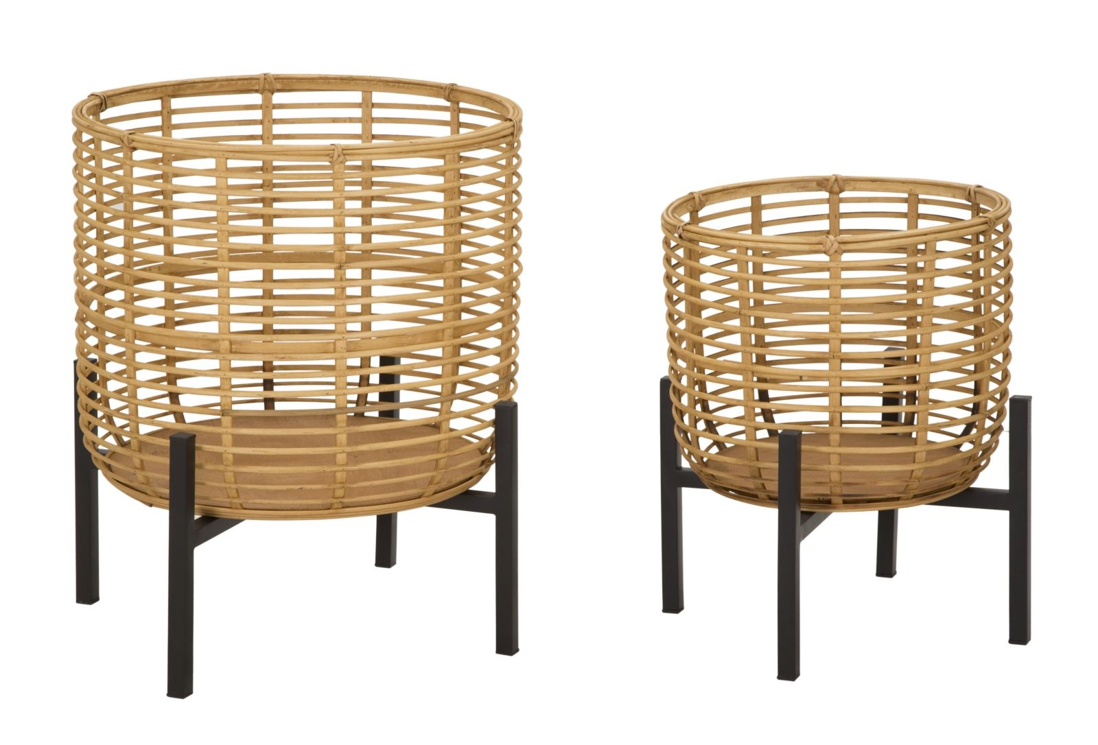 ROTAN VAASHOUDER SET 2 STUKS CM Ø 41X47-33X39 afbeelding