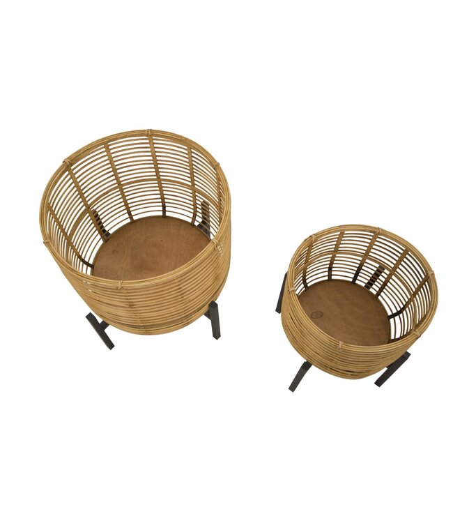 Mauro Ferretti ROTAN VAASHOUDER SET 2 STUKS CM Ø 41X47-33X39