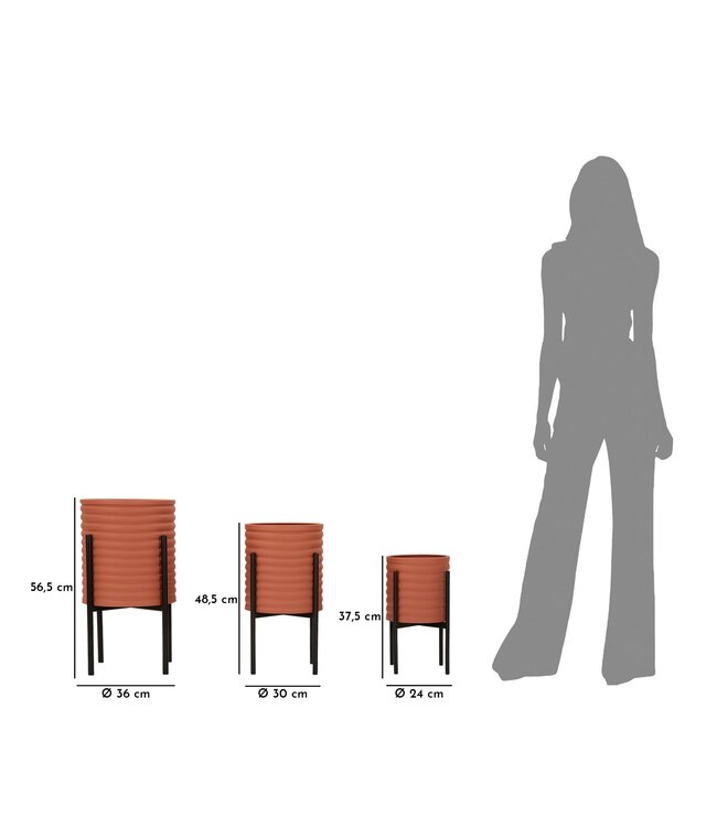 Mauro Ferretti VAASHOUDER MILY SET 3 STUKS CM Ø 36X56,5-30X48,5-24X37,5