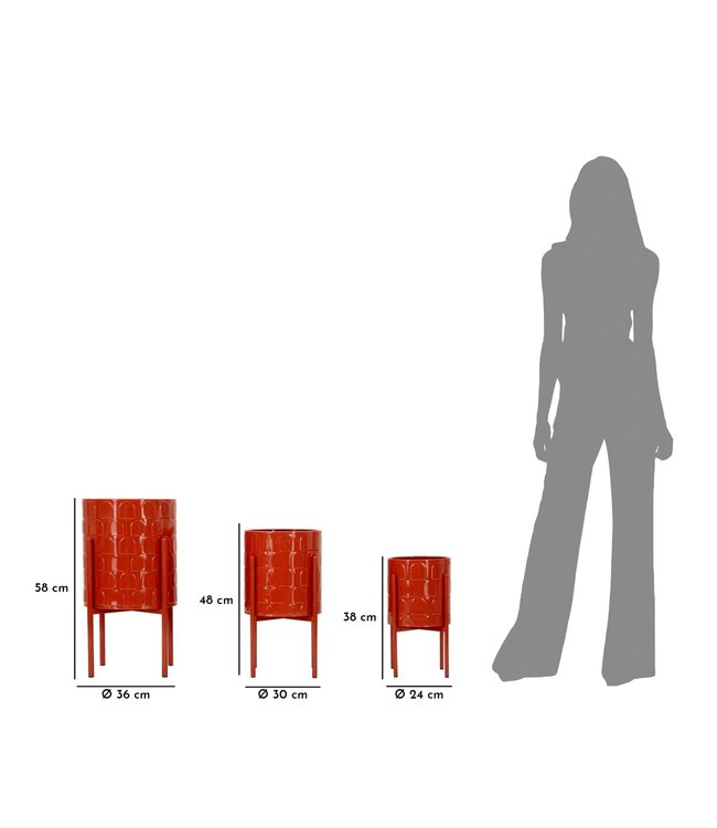 Mauro Ferretti VAASHOUDER BOOGSET 3 STUKS CM Ø 36X56,5-30X48,5-24X37,5