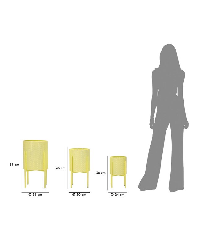 Mauro Ferretti VAASHOUDER IRIS SET 3 STUKS CM Ø 36X56,5-30X48,5-24X37,5