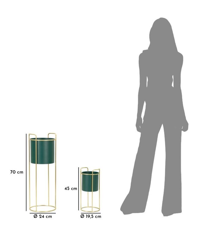 Mauro Ferretti VAASHOUDER GRENT SLIM SET 2 STUKS CM Ø 24X70-19,5X45