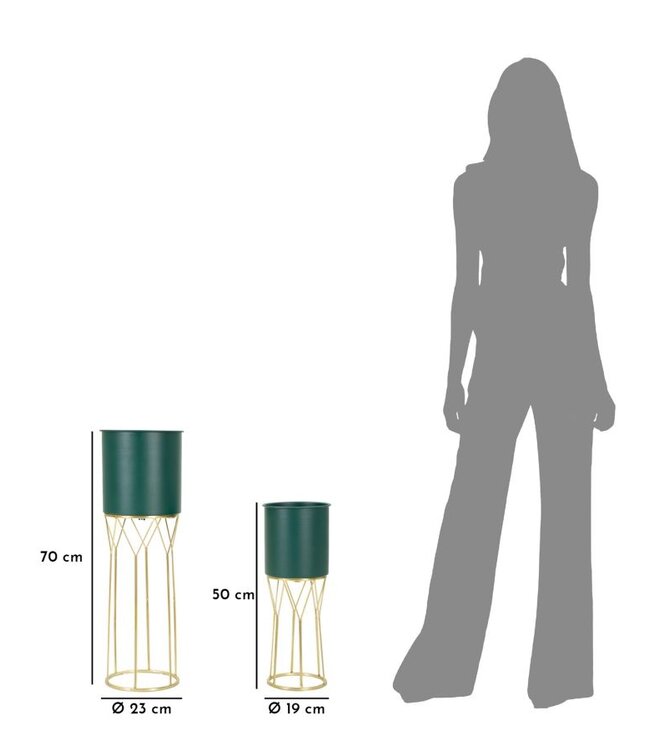 Mauro Ferretti VAASHOUDER GRENT STAND SET 2 STUKS CM Ø 23X70-19X50