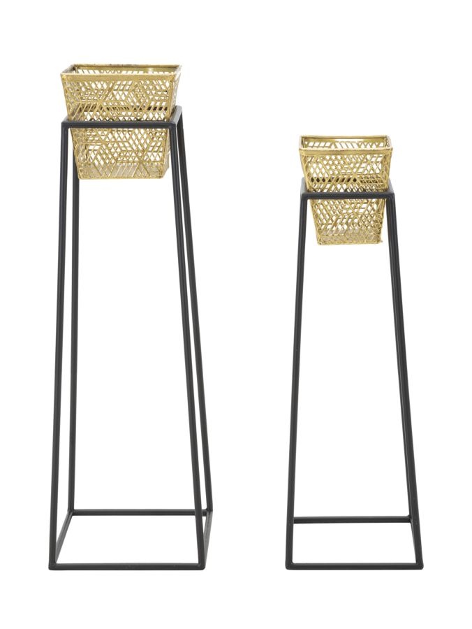 VAAS OUDERE VIERKANTE SET 2 STUKS CM Ø 23X70-20X60 afbeelding