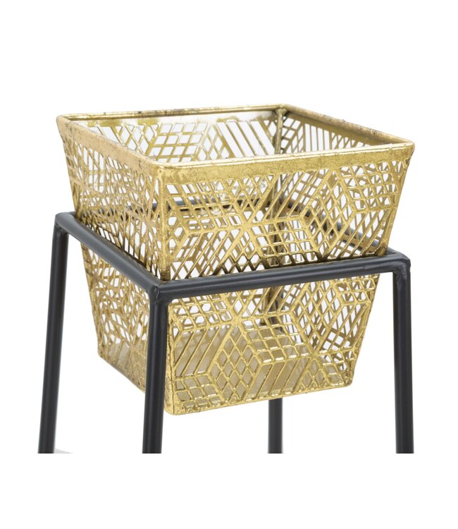 Mauro Ferretti VAAS OUDERE VIERKANTE SET 2 STUKS CM Ø 23X70-20X60