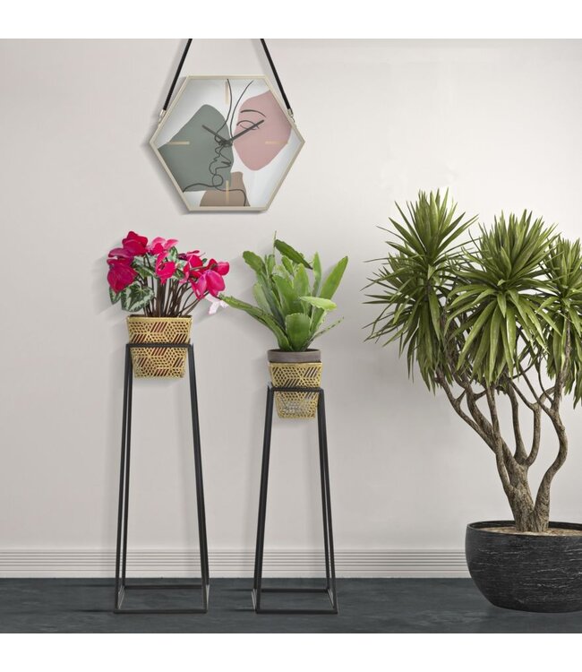 Mauro Ferretti VAAS OUDERE VIERKANTE SET 2 STUKS CM Ø 23X70-20X60