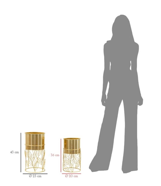 Mauro Ferretti VAASHOUDER LIVI SET 2 STUKS CM Ø 23X43-20X36