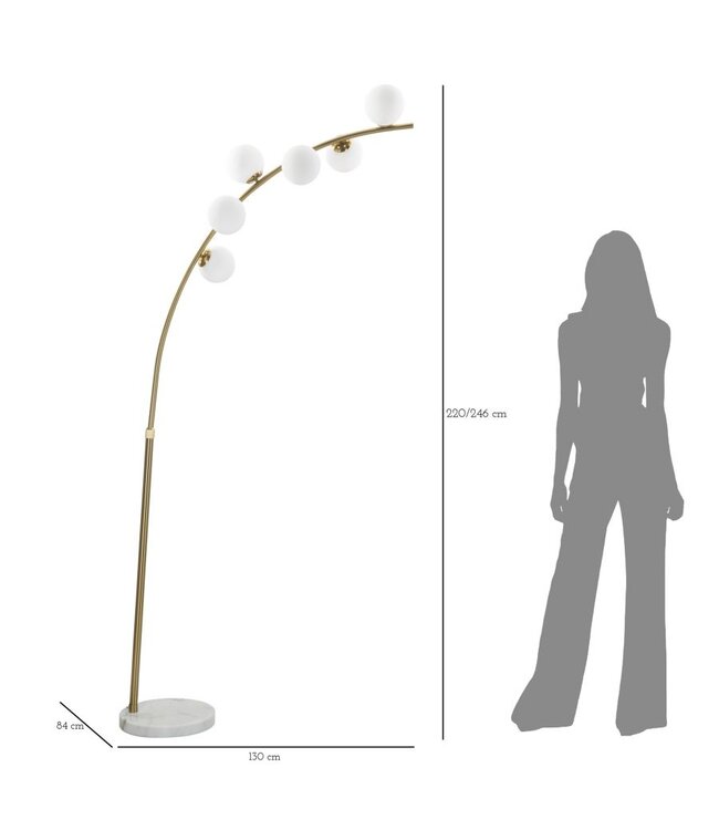 Mauro Ferretti VLOERLAMP GLAMY ARC 6 LUCI CM 130X45X220-246