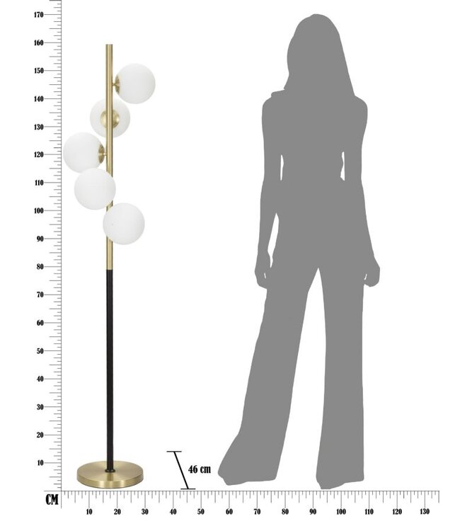 Mauro Ferretti VLOERLAMP GLAMY DARK CM Ø 30x160