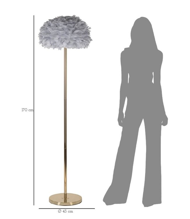 Mauro Ferretti VLOERLAMP VEREN SLANK GRIJS CM Ø 43X170