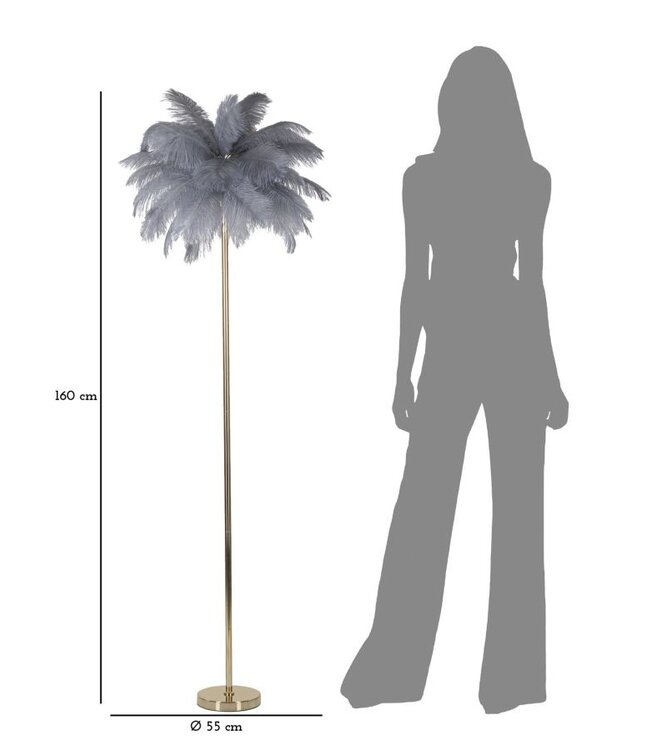 Mauro Ferretti VLOERLAMP PALM GRIJS CM Ø 55X160 - 17123200G1