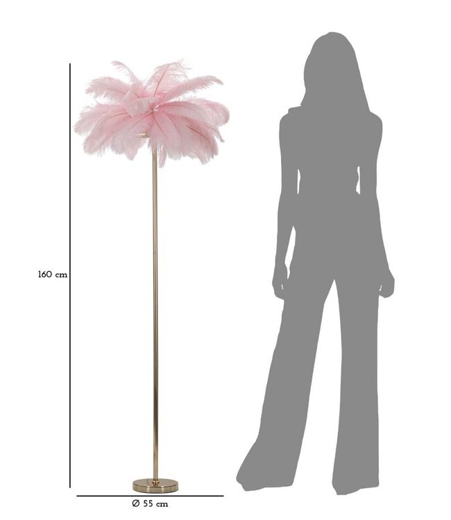 Mauro Ferretti VLOERLAMP PALM ROZE CM Ø 55X160