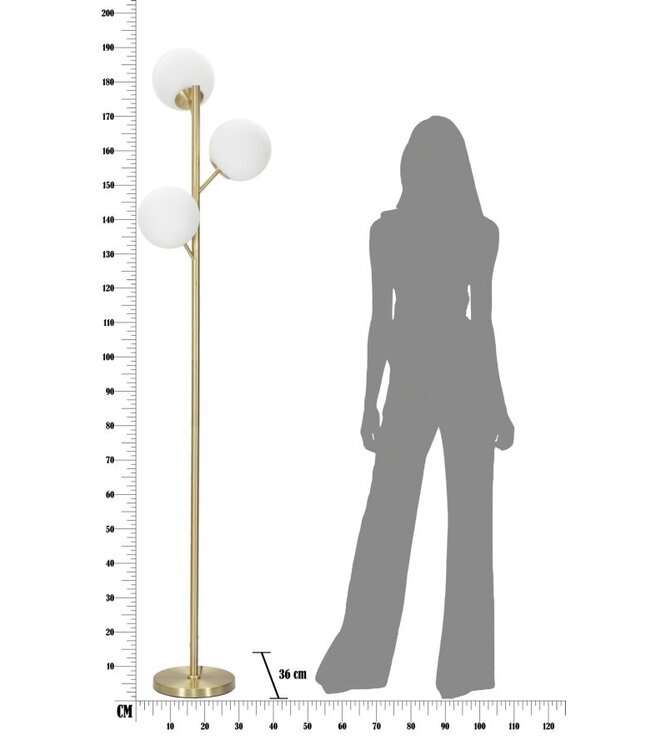 Mauro Ferretti VLOERLAMP GLIMÉ 3 LUCI CM Ø 36x190