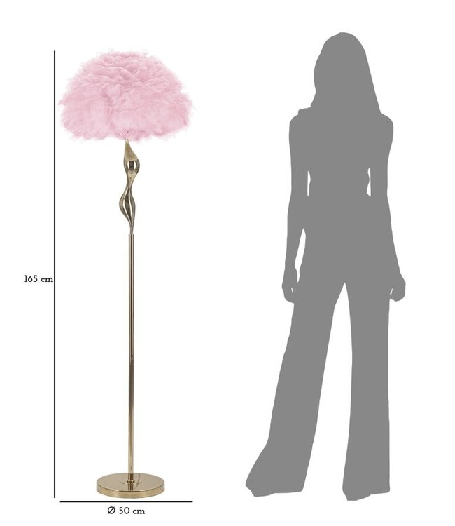 Mauro Ferretti VLOERLAMP SLANK ROZE CM Ø 50X165