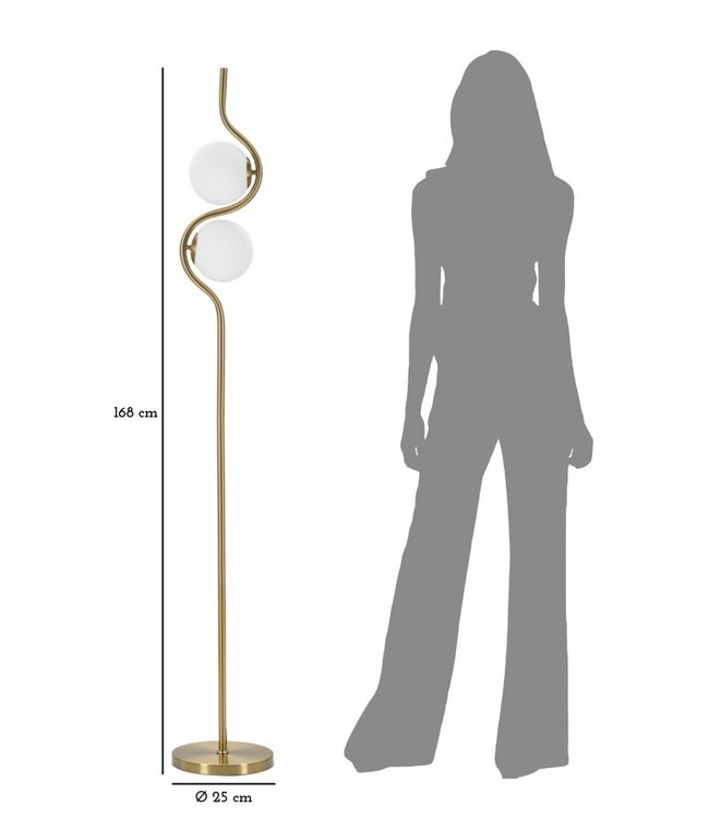 Mauro Ferretti VLOERLAMP GLAMY S 2 LUCI CM Ø 25X168