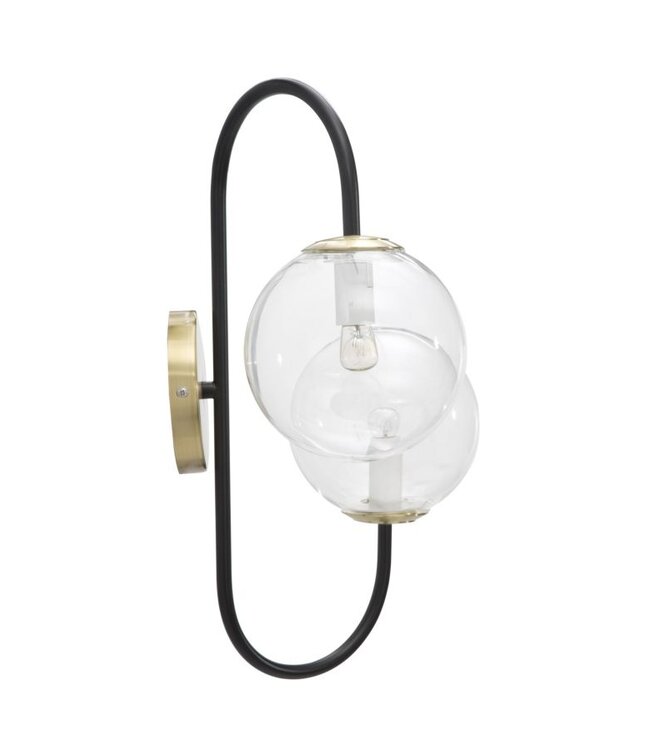 Mauro Ferretti WANDLAMP IJZER ZWART CM 36x24x45