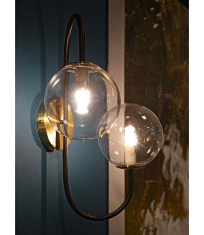 Mauro Ferretti WANDLAMP IJZER ZWART CM 36x24x45