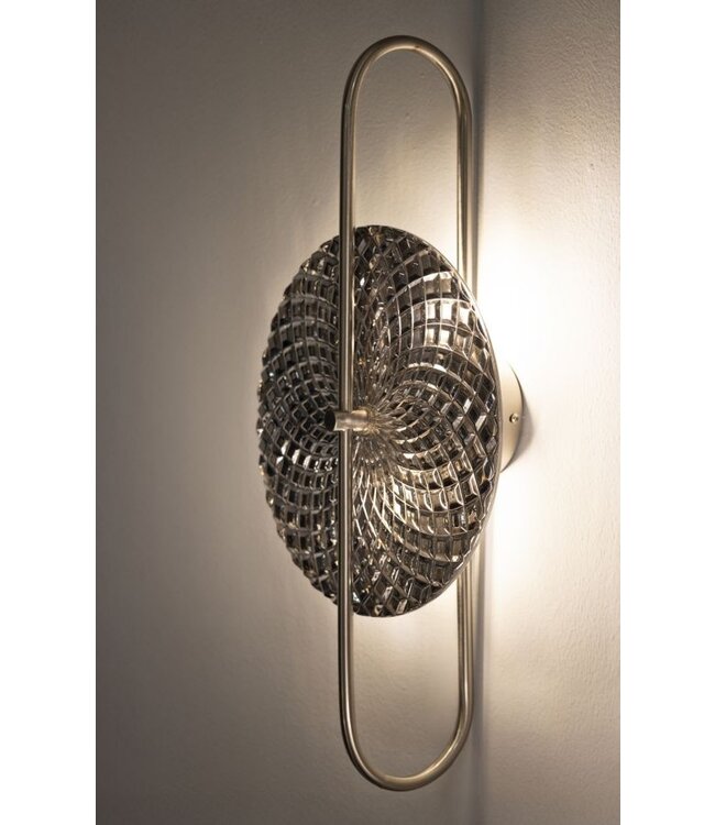 Mauro Ferretti WANDLAMP ZILVERKLEURIG CM 28X15X54