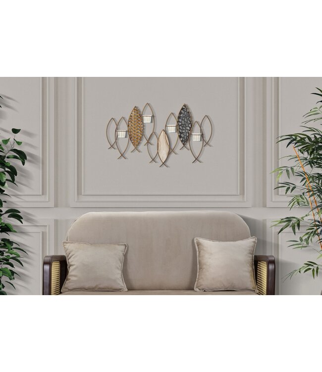 Mauro Ferretti VIS MUUR KANDELAAR CM 66X9X40,5