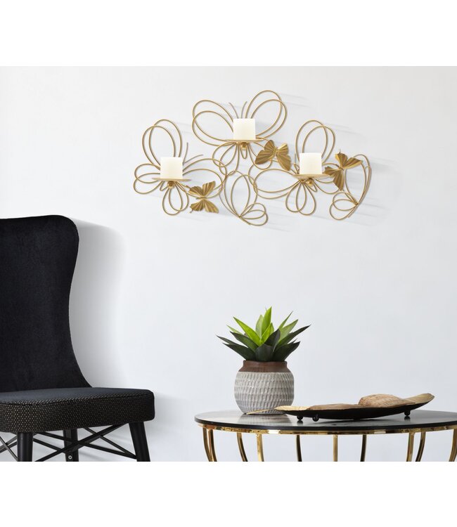 Mauro Ferretti WAND KANDELAAR VLINDERS CM 61X12X34