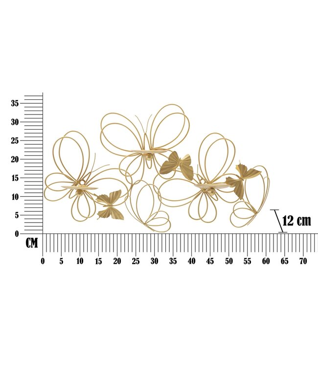 Mauro Ferretti WAND KANDELAAR VLINDERS CM 61X12X34