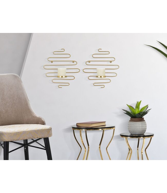 Mauro Ferretti ALID WAND KANDELAAR SET 2 STUKS CM 33X10X34