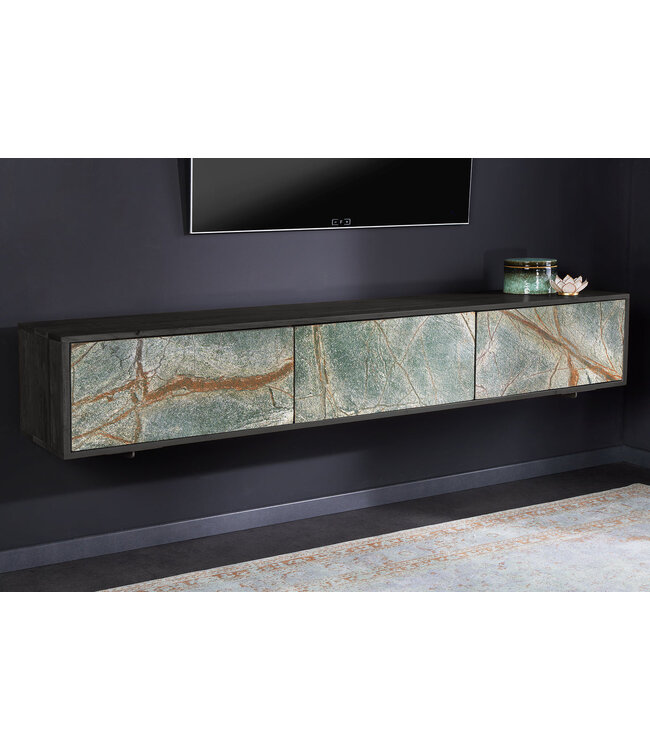 Invicta Interior Massief houten TV-lowboard MOUNTAIN SOUL 160cm hangend echt natuursteen acacia - 43482