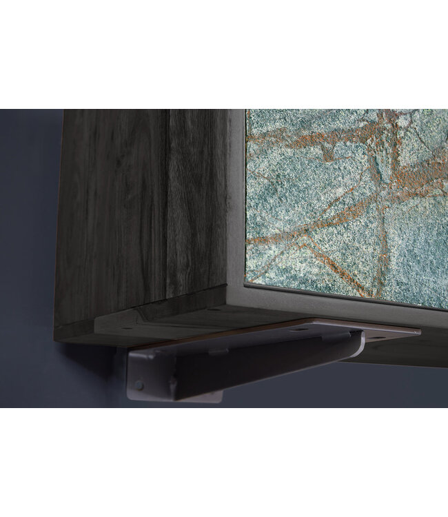 Invicta Interior Massief houten TV-lowboard MOUNTAIN SOUL 160cm hangend echt natuursteen acacia - 43482