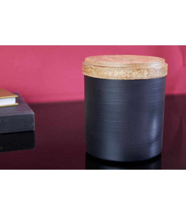 Invicta Interior Design Tin PANTHER 20cm Zwart Natuurlijk Mango Hout Panter Beeldje Metalen Decoratie - 43949