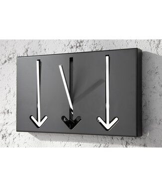 Invicta Interior Modern Design Wandkapstok ARROW 30cm zwart met 3 haken - 20578