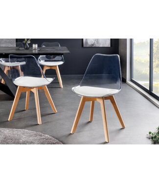 Invicta Interior Design Stoel SCANDINAVIA MEISTERSTÜCK transparant wit kunststof beukenhout naturel - 44164