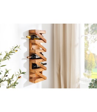 Invicta Interior Massief wijnrek MAKASSAR 80 cm gerecycled teakhout voor 5 flessen Wandrek - 45069