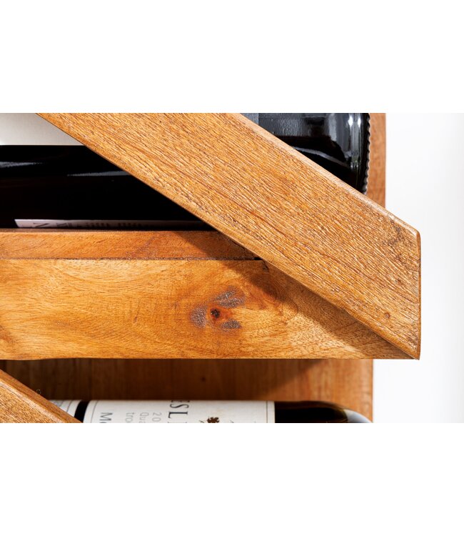 Invicta Interior Massief wijnrek MAKASSAR 80 cm gerecycled teakhout voor 5 flessen Wandrek - 45069