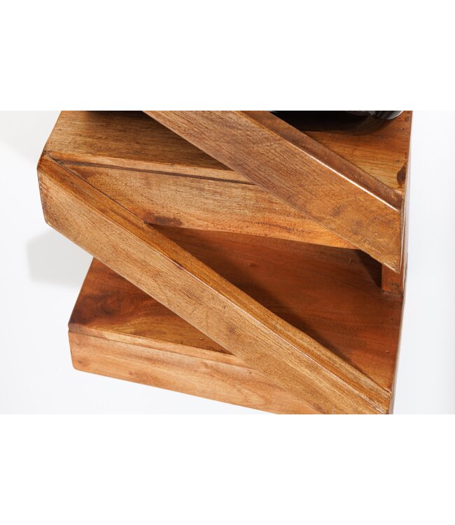 Invicta Interior Massief wijnrek MAKASSAR 80 cm gerecycled teakhout voor 5 flessen Wandrek - 45069